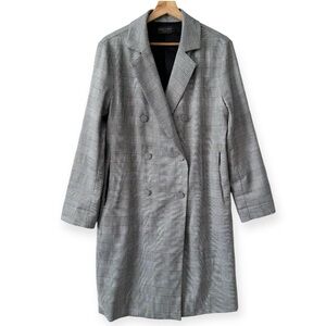 Dress Forum Los Angeles Plaid Houndstooth Trench Coat Blazer Medium